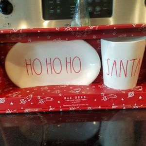Cute milk and cookie set for santa